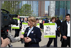 Picketing at UAL Shareholders Meeting