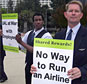 picketing at the united airlines shareholders rally